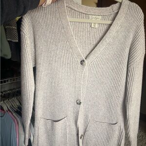 Women's Gray Cardigan Sweater